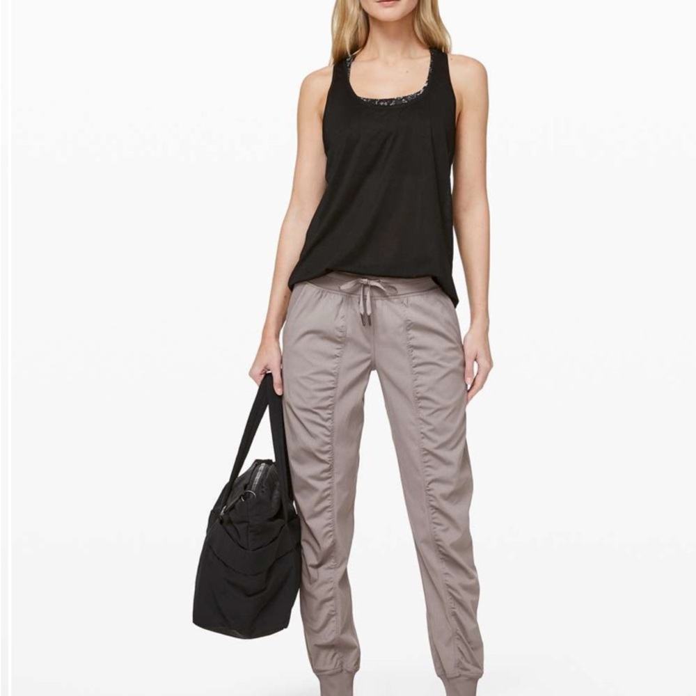 Lululemon Half Moon Taupe Dance Studio Jogger Track Pants with Elastic Waist